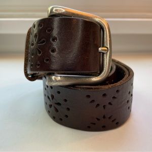 Aeropostale brown genuine leather cut out w/ brass buckle size small